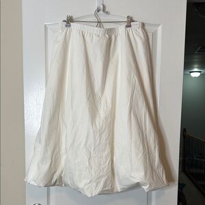 Dictionary White Cotton Bubble Hem Midi Skirt XL